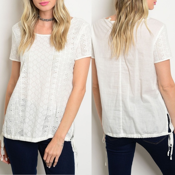 Hem & Thread Tops - White Slub Tee Top {Hem & Thread}